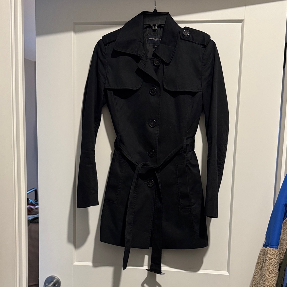 Banana Republic Classic Black Trench Coat